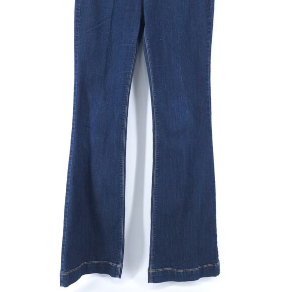 SP Black Label 70s Western Groovy High Rise Cotton Blend Dk.Wash Flared Jean 30 - Picture 13 of 14